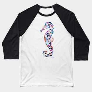 Seahorse Mosaic Cutout Baseball T-Shirt